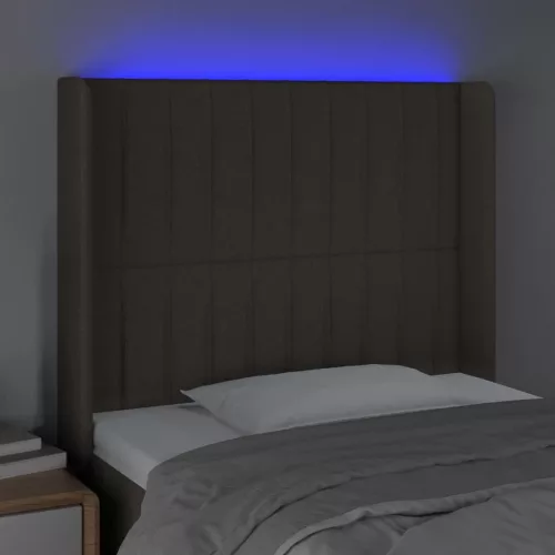 Tópszínű szövet LED-es fejtámla 93x16x118/128 cm