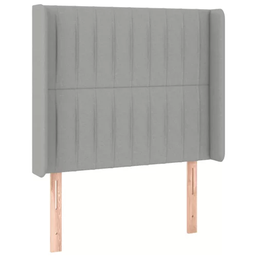 Világosszürke szövet LED-es fejtámla 103x16x118/128 cm