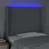 Világosszürke szövet LED-es fejtámla 103x16x118/128 cm