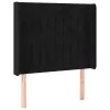 Fekete bársony LED-es fejtámla 83x16x118/128 cm