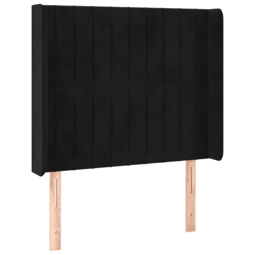 Fekete bársony LED-es fejtámla 83x16x118/128 cm