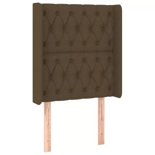 Sötétbarna szövet LED-es fejtámla 83x16x118/128 cm