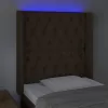 Sötétbarna szövet LED-es fejtámla 83x16x118/128 cm
