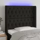 Fekete szövet LED-es fejtámla 93x16x118/128 cm