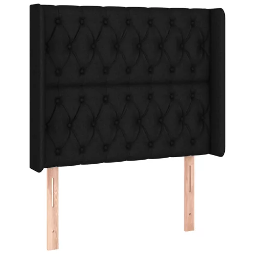 Fekete szövet LED-es fejtámla 93x16x118/128 cm