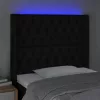 Fekete szövet LED-es fejtámla 93x16x118/128 cm