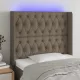 Tópszínű szövet LED-es fejtámla 93x16x118/128 cm