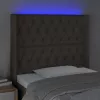 Tópszínű szövet LED-es fejtámla 93x16x118/128 cm