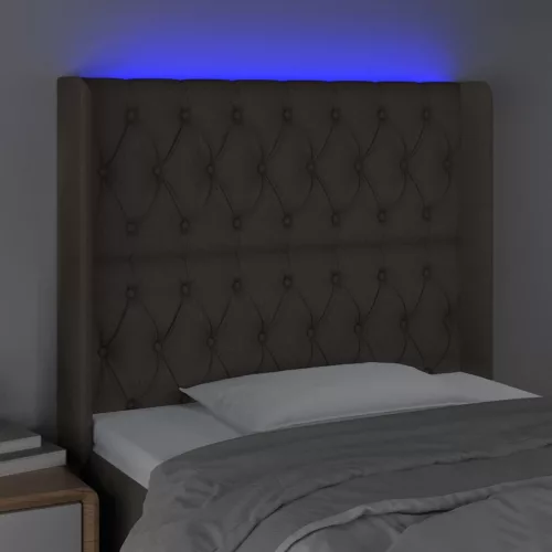 Tópszínű szövet LED-es fejtámla 93x16x118/128 cm