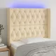 Krémszínű szövet LED-es fejtámla 93x16x118/128 cm
