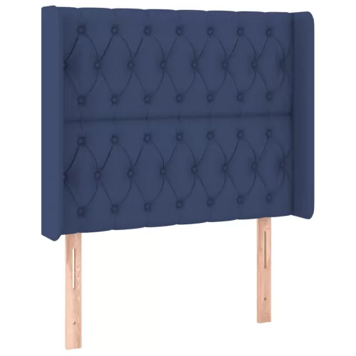 Kék szövet LED-es fejtámla 93x16x118/128 cm