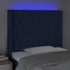 Kék szövet LED-es fejtámla 93x16x118/128 cm