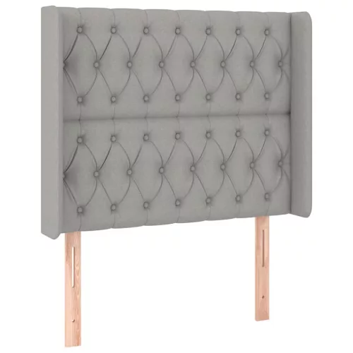 Világosszürke szövet LED-es fejtámla 103x16x118/128 cm