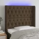 Sötétbarna szövet LED-es fejtámla 103x16x118/128 cm