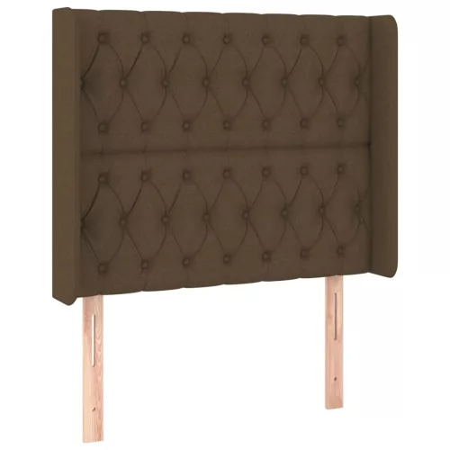 Sötétbarna szövet LED-es fejtámla 103x16x118/128 cm