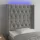 Világosszürke bársony LED-es fejtámla 83x16x118/128 cm