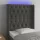 Sötétszürke bársony LED-es fejtámla 83x16x118/128 cm