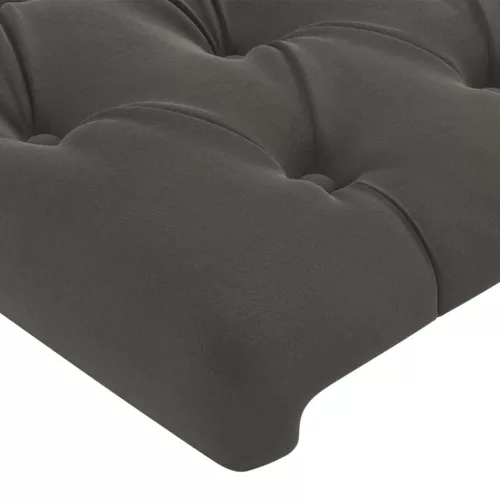 Sötétszürke bársony LED-es fejtámla 83x16x118/128 cm
