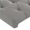Világosszürke bársony LED-es fejtámla 103x16x118/128 cm