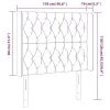 Világosszürke bársony LED-es fejtámla 103x16x118/128 cm