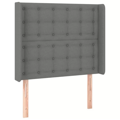 Sötétszürke szövet LED-es fejtámla 93x16x118/128 cm