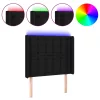 Fekete szövet LED-es fejtámla 93x16x118/128 cm