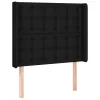 Fekete szövet LED-es fejtámla 93x16x118/128 cm