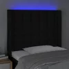 Fekete szövet LED-es fejtámla 93x16x118/128 cm