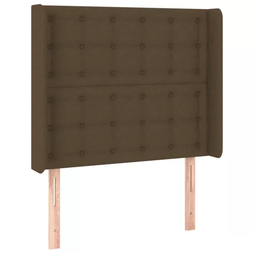 Sötétbarna szövet LED-es fejtámla 103x16x118/128 cm