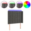 Sötétszürke bársony LED-es fejtámla 93x16x118/128 cm