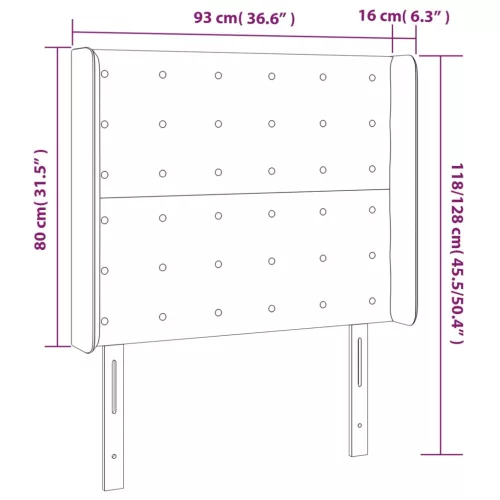 Rózsaszín bársony LED-es fejtámla 93x16x118/128 cm