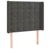 Sötétszürke bársony LED-es fejtámla 103x16x118/128 cm