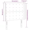 Sötétszürke bársony LED-es fejtámla 103x16x118/128 cm
