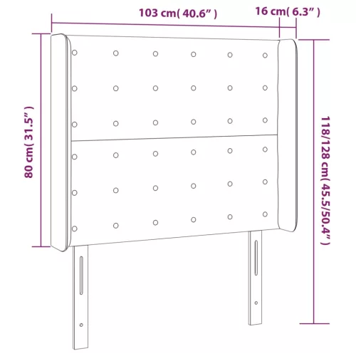 Rózsaszín bársony LED-es fejtámla 103x16x118/128 cm