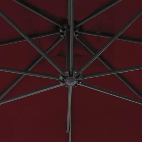 Bordó konzolos napernyő acélrúddal 250 x 250 cm