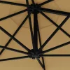 Tópszínű fali napernyő LED-ekkel és fémrúddal 300 cm