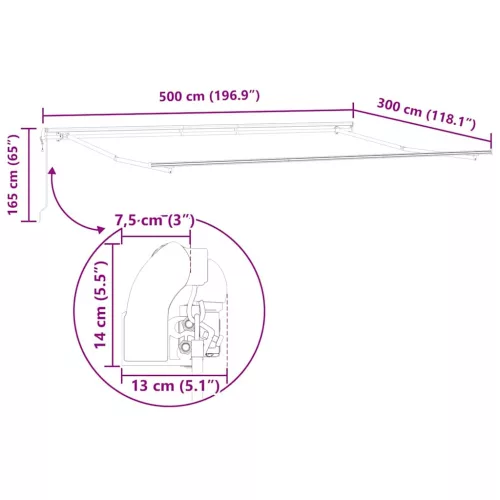 Napernyő Antracit 5 x 3 m Fém