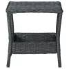 Sötétszürke polyrattan kerti asztal 45 x 45 x 46,5 cm