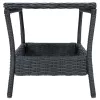 Sötétszürke polyrattan kerti asztal 45 x 45 x 46,5 cm