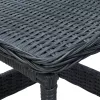 Sötétszürke polyrattan kerti asztal 45 x 45 x 46,5 cm