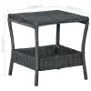 Sötétszürke polyrattan kerti asztal 45 x 45 x 46,5 cm