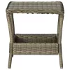 Barna polyrattan kerti asztal 45 x 45 x 46,5 cm