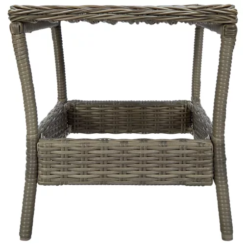 Barna polyrattan kerti asztal 45 x 45 x 46,5 cm