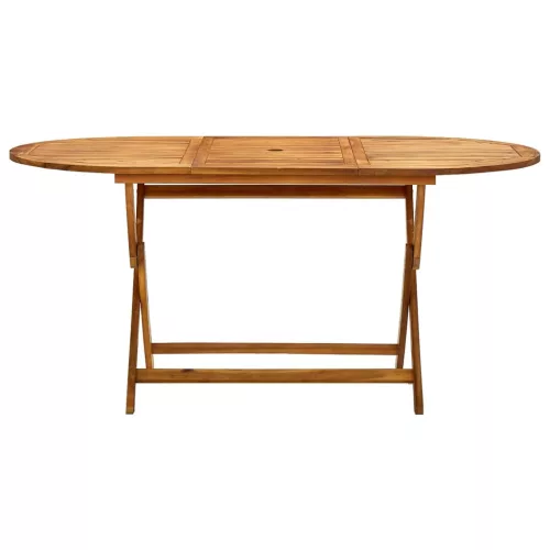 Tömör akácfa összecsukható kerti asztal 160 x 85 x 75 cm