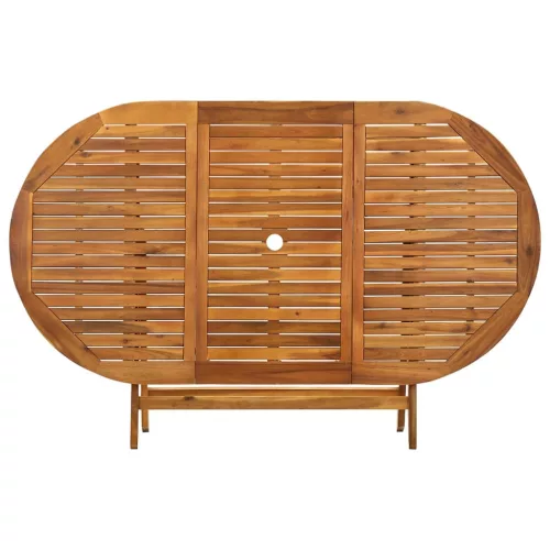 Tömör akácfa összecsukható kerti asztal 160 x 85 x 75 cm