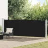 Fekete kihúzható oldalsó terasz-napellenző 140 x 600 cm