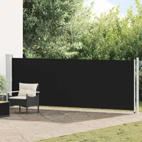 Fekete kihúzható oldalsó terasz-napellenző 140 x 600 cm