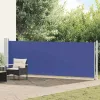 Kék kihúzható oldalsó terasznapellenző 140 x 600 cm