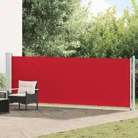 Piros kihúzható oldalsó terasznapellenző 140 x 600 cm