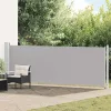 Szürke kihúzható oldalsó terasz-napellenző 140 x 600 cm